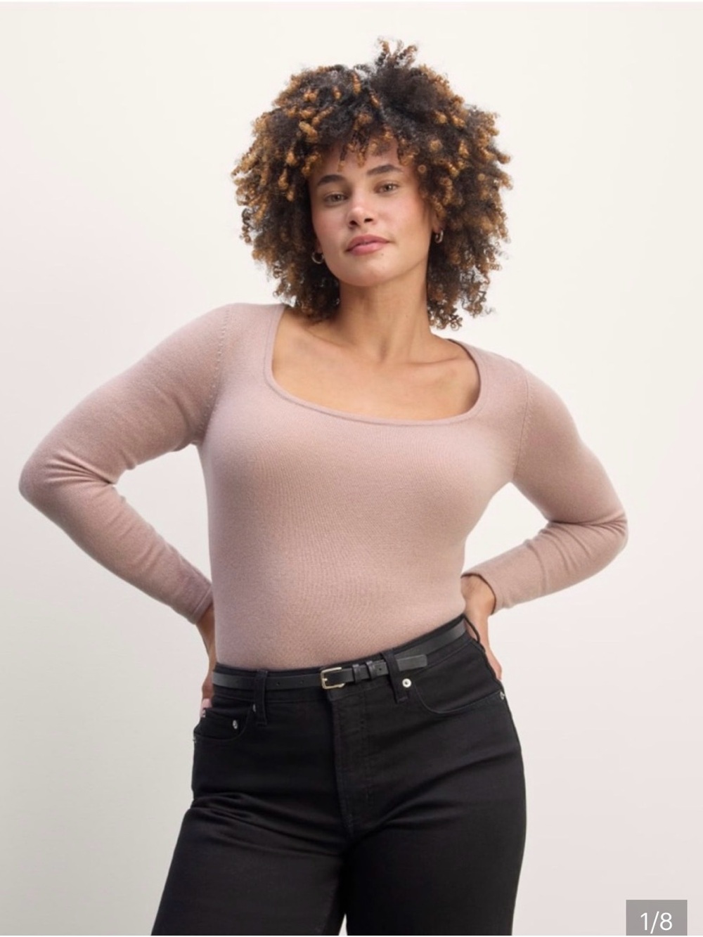 NWT Everlane “The Square Neck” sweater in cashmere - dusty rose
